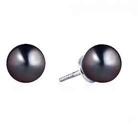 Серьги Platinum Lab. - Платина 950, Жемчуг культивированный (арт. ПС-211Ч-01)