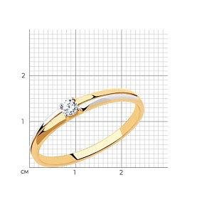 Кольцо SOKOLOV - Золото 375, Фианит (арт. 31-110-00852-1)