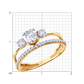 Кольцо SOKOLOV - Золото 585, Фианит (арт. 019886)