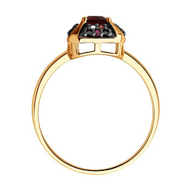 Кольцо SOKOLOV - Серебро 925, Гранат, Синтетический рубин, Фианит (арт. 92014867)