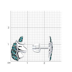 Серьги SOKOLOV - Серебро 925, Фианит, Эмаль (арт. 94025930)