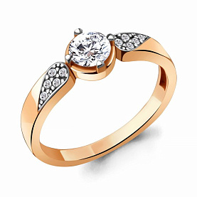 Кольцо Аквамарин - Серебро 925, Фианит (арт. 68931А.6)