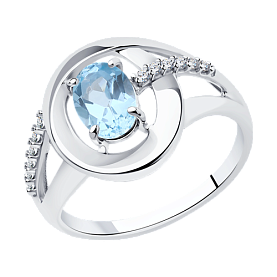 Кольцо Diamant - Серебро 925, Топаз, Фианит (арт. 94-310-00551-1)