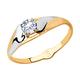 Кольцо SOKOLOV - Золото 375, Фианит (арт. 018068-4)