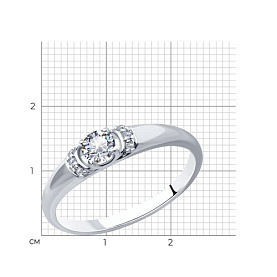 Кольцо SOKOLOV - Серебро 925, Фианит (арт. 94013661)