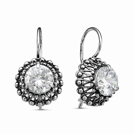 Серьги Красная пресня - Серебро 925, Фианит (арт. 33810952)