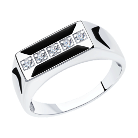 Кольцо Diamant - Серебро 925, Фианит, Эмаль (арт. 94-112-00755-1)