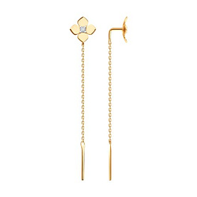 Серьги Diamant - Золото 585, Фианит (арт. 51-123-02820-1)