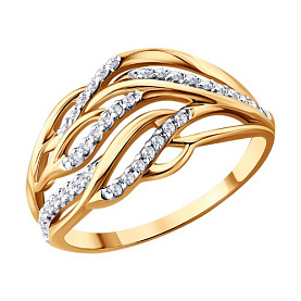 Кольцо SOKOLOV - Золото 585, Фианит (арт. 019883)