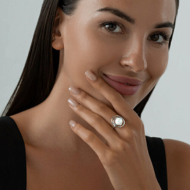 Кольцо SOKOLOV - Серебро 925, Жемчуг синтетический (арт. 94013292)