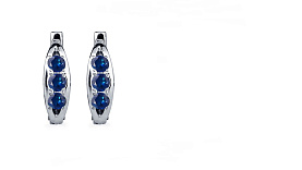 Серьги Platinum Lab. - Платина 950, Сапфир (арт. ПС-043С-01)