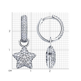 Серьги SOKOLOV - Серебро 925, Фианит (арт. 94026850)