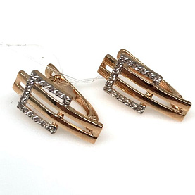 Серьги ЮФ Династия - Золото 585, Фианит (арт. 018542-1102)