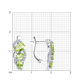 Серьги SOKOLOV - Серебро 925, Фианит, Хризолит (арт. 92021141)
