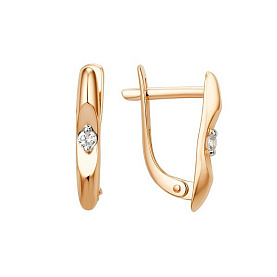 Серьги ЮФ Династия - Золото 375, Фианит (арт. 015252-5102)