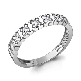 Кольцо Аквамарин - Серебро 925, Фианит (арт. 600322А.5)