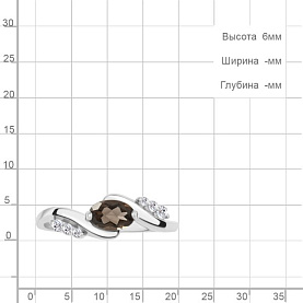 Кольцо Аквамарин - Серебро 925, Кварц, Фианит (арт. 6525301А.5)
