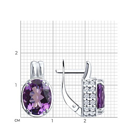 Серьги SOKOLOV - Серебро 925, Аметист, Фианит (арт. 92023263)