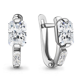 Серьги Аквамарин - Серебро 925, Фианит (арт. 49813.5)