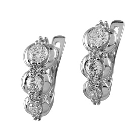 Серьги ЮЗ "САНИС" - Серебро 925, Фианит (арт. 3107-3)