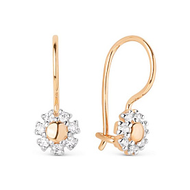 Серьги ЮФ Династия - Золото 585, Фианит (арт. 022752-1102)