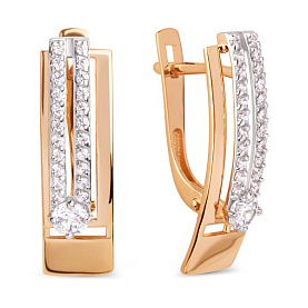 Серьги ЮФ Династия - Золото 375, Фианит (арт. 025612-5102)