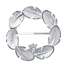 Брошь SOKOLOV - Серебро 925, Фианит (арт. 94040182)