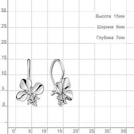 Серьги Аквамарин - Серебро 925, Фианит (арт. 48734А.5)