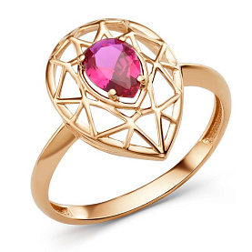 Кольцо ЮФ Династия - Золото 375, Синтетический рубин (арт. 011671-5450)