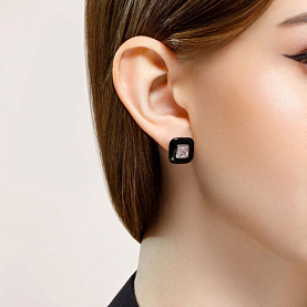 Серьги Diamant - Серебро 925, Фианит, Эмаль (арт. 94-120-01801-1)