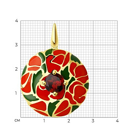 Подвеска Diamant - Серебро 925, Синтетический гранат, Эмаль (арт. 93-330-01661-1)