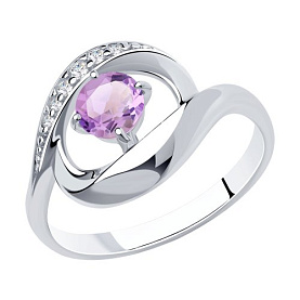 Кольцо Diamant - Серебро 925, Аметист, Фианит (арт. 94-310-00695-3)