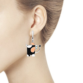 Серьги SOKOLOV - Серебро 925, Эмаль (арт. 94024295)