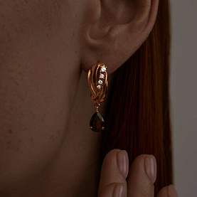 Серьги SOKOLOV - Серебро 925, Гранат, Фианит (арт. 92022532)