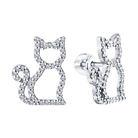 Серьги SOKOLOV - Серебро 925, Фианит (арт. 94026041)