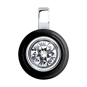 Подвеска SOKOLOV - Серебро 925, Керамика, Фианит (арт. 94032864)