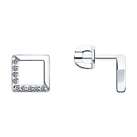 Серьги SOKOLOV - Серебро 925, Фианит (арт. 94023039)