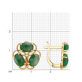 Серьги SOKOLOV - Серебро 925, Жадеит (арт. 83020504)