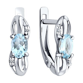 Серьги Diamant - Серебро 925, Топаз, Фианит (арт. 94-320-00182-1)