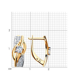 Серьги SOKOLOV - Золото 585, Фианит (арт. 028158)