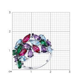 Кольцо SOKOLOV - Серебро 925, Синтетический рубин, Фианит (арт. 94014148)