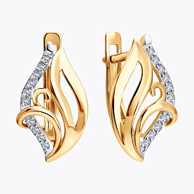 Серьги SOKOLOV - Золото 585, Фианит (арт. 0200893)