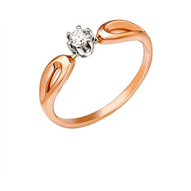 Кольцо РИНГО - Золото 585, Бриллиант (арт. Зк-7454)
