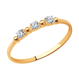 Кольцо SOKOLOV - Золото 585, Фианит (арт. 018965)