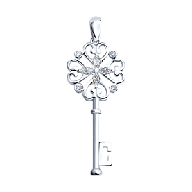 Подвеска SOKOLOV - Серебро 925, Фианит (арт. 94031605)