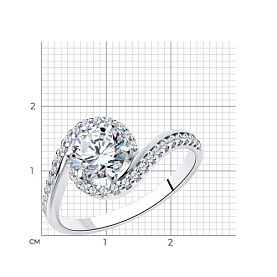 Кольцо SOKOLOV - Серебро 925, Фианит (арт. 94013166)