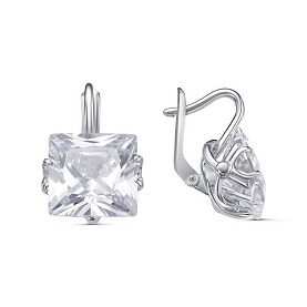 Серьги Красная пресня - Серебро 925, Фианит (арт. 3382252ДП)