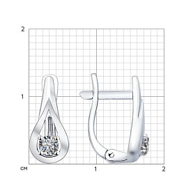 Серьги SOKOLOV - Серебро 925, Фианит (арт. 94021825)