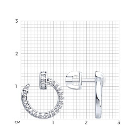 Серьги SOKOLOV - Серебро 925, Фианит (арт. 94027213)