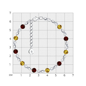 Браслет SOKOLOV - Серебро 925, Гранат, Фианит, Цитрин (арт. 92050155)